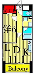 福信館 1LDKの間取図画像