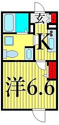 レピュア町屋レジデンス2 1Kの間取図画像