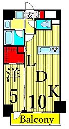 ディームス蔵前 1LDKの間取図画像