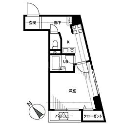 プレール御茶ノ水弐番館 1Kの間取図画像