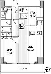 nido蔵前レジデンス 1LDKの間取図画像