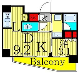 シーズンフラッツ町屋 1LDKの間取図画像