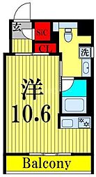 ステージグランデ蔵前 ワンルームの間取図画像