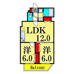 D'Lumiere東日暮里 2LDKの間取図画像