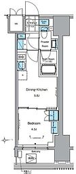 ルフォンプログレ田原町 1DKの間取図画像