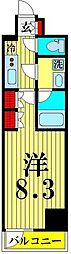 アーバンパーク浅草 1Kの間取図画像