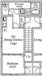 プラスドア目白台 1DKの間取図画像