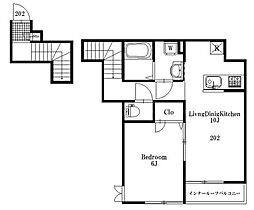 ヴィータリベラ 1LDKの間取図画像