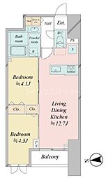 ドゥーエ日暮里IV 2LDKの間取図画像