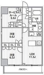 グランエール西日暮里NORTH 2SLDKの間取図画像