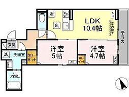 セレスティア赤羽 2LDKの間取図画像