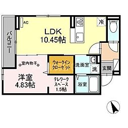 メゾングランシャリオ 1LDKの間取図画像