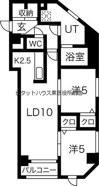北海道札幌市北区北三十一条西2丁目(賃貸マンション2LDK・7階・54.00㎡)の写真 その2