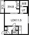 パークテラス新道東1階5.2万円