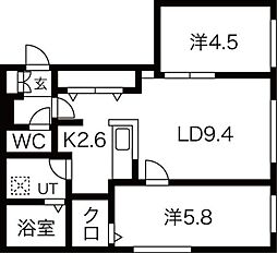 lapis(ラピス) 4階2LDKの間取り