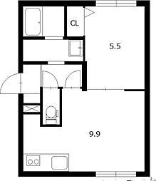 レグルス14 3階1LDKの間取り