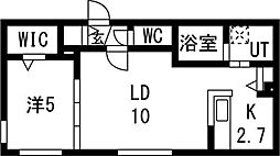 asunto(アスント) 1階1LDKの間取り
