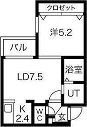 Parente N18 (パレンテN18) 4階1LDKの間取り