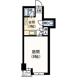 藤井ビル北17条III 2階1Kの間取り