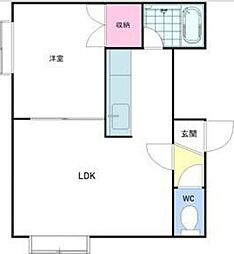 コンサドーレ元町 1LDKの間取図画像