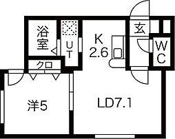 タカライーストプレイス 1LDKの間取図画像