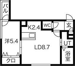 PINEHILL'SASABU 1LDKの間取図画像