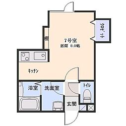 R・T3 1Kの間取図画像