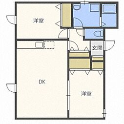 ア・ラ・モード参番館 2LDKの間取図画像
