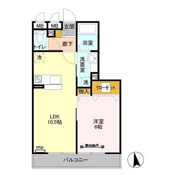 レガーロ ｜埼玉県越谷市蒲生3丁目(賃貸アパート1LDK・3階・40.07㎡)の写真 その2