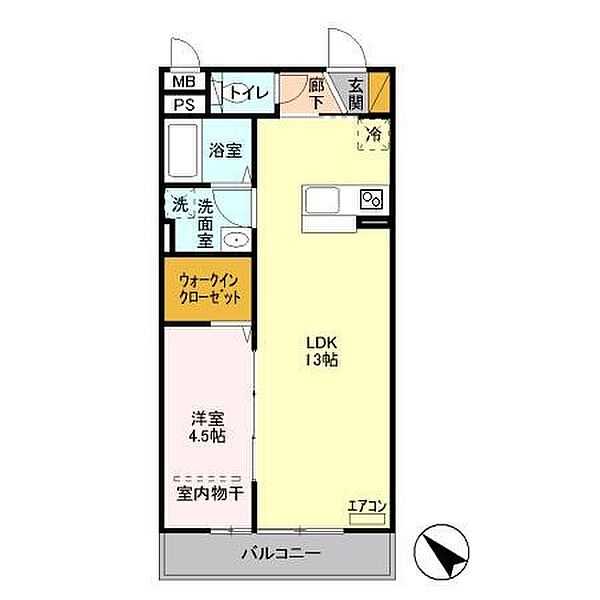 ウエストエーデル ｜埼玉県越谷市蒲生西町1丁目(賃貸アパート1LDK・3階・42.00㎡)の写真 その2