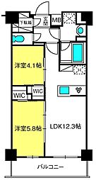 S-RESIDENCE東浦和agua 1階2LDKの間取り