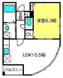 パローマSATO 1LDKの間取図画像