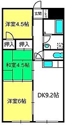 グランドール岸 3DKの間取図画像