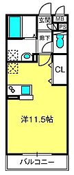 リヴィエール ワンルームの間取図画像