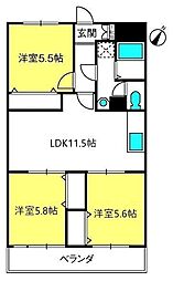 ラスペース 3LDKの間取図画像