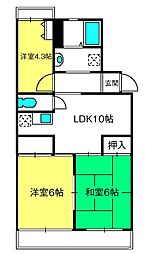 プルミエールD 3LDKの間取図画像