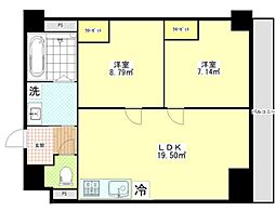 越谷市赤山本町マンション 2LDKの間取図画像