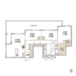 (仮称)川口市東川口2丁目メゾン 3LDKの間取図画像