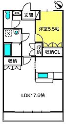 パストラル 1LDKの間取図画像