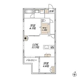 Casa Rootis 2LDKの間取図画像