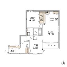 Casa Rootis 2LDKの間取図画像
