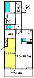 フォンテーヌA 1LDKの間取図画像