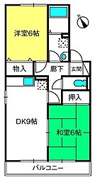 サンライン3 2DKの間取図画像