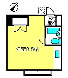 ライムハイツ ワンルームの間取図画像