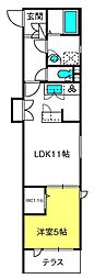 milieudeBy 1LDKの間取図画像