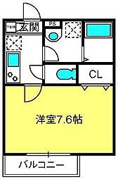 越谷市大沢アパート 1Kの間取図画像