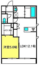 サンエクレール 1LDKの間取図画像