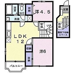 グラシアスC 2LDKの間取図画像
