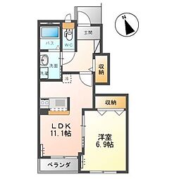 サニーパレス1番館 1LDKの間取図画像