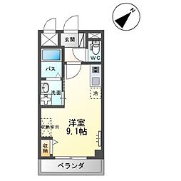ノーブルコート台原 ワンルームの間取図画像